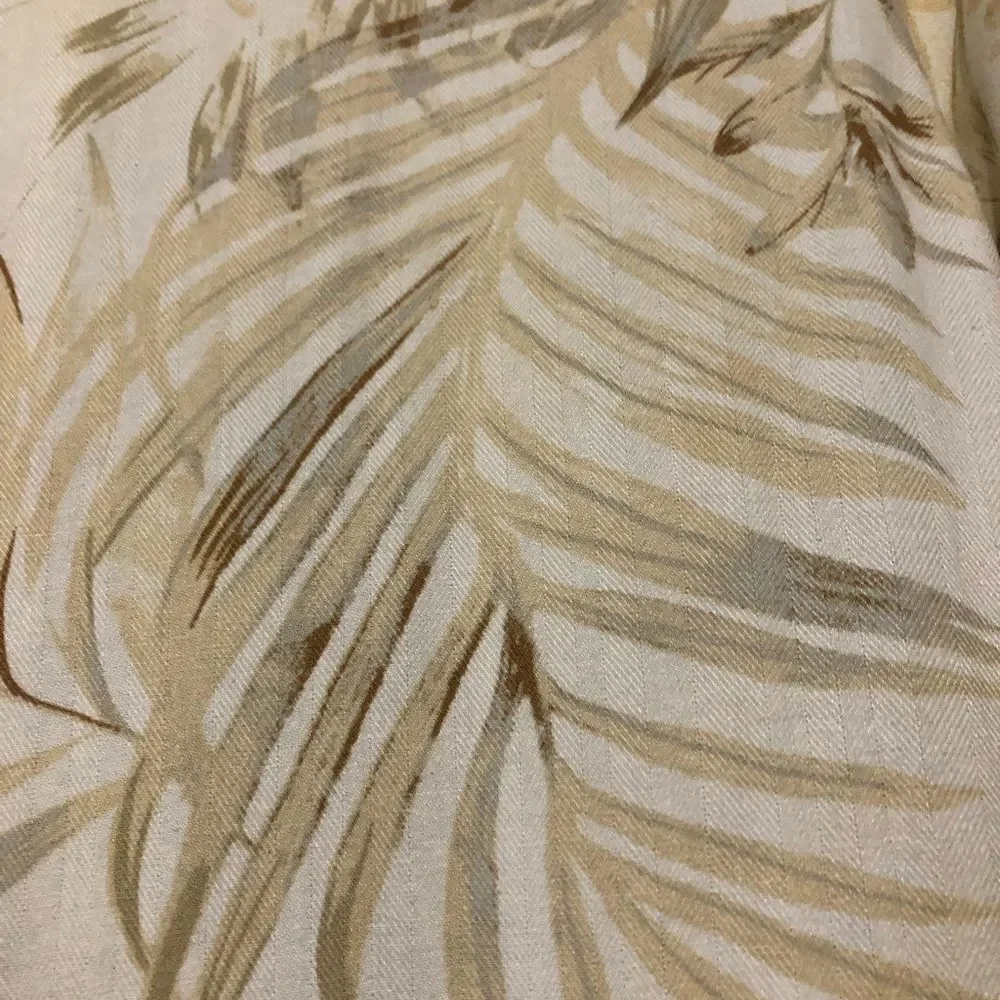 NWT Club Room Luxury Silk Blend Hawaiian Beige Palm Leaf Print Men’s Small Shirt